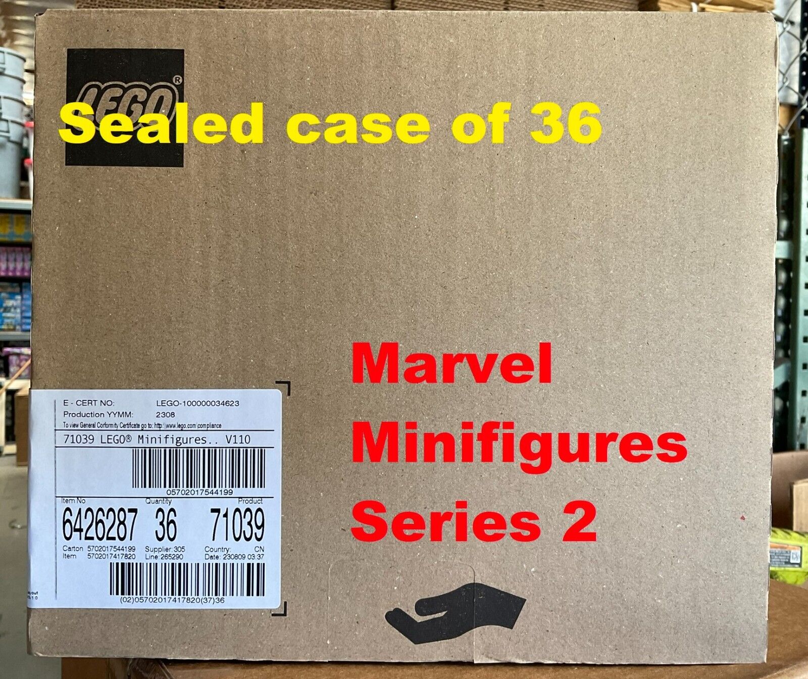 LEGO Marvel Series 2 Sealed Case of 36 Collectible Minifigures