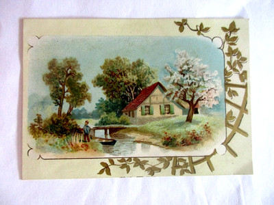 WUNDERSCHÖN ALT SELTEN vor / um 1900ca. 10,5 cm 10cm breit  goldig verziert