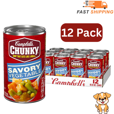 #ad #ad Campbell#x27;s Chunky Soup Savory Vegetable in Tomato Broth 18.8 Ounce 12 Pack $39.99