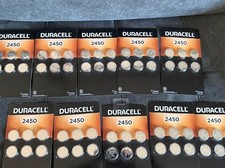 10 packs 6 x 2450 Duracell Lithium 3V Coin Cell Batteries CR2450, DL2450 2033