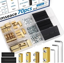 70Pcs 4/6/8/10 AWG Wire Connectors Heat Shrink Tubing Wrench Gauge Splicing