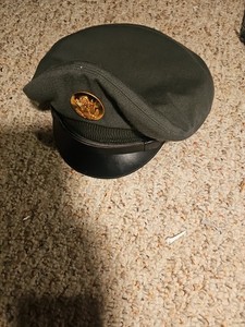 US Army Military Dress Cap Hat Size 7 1/8 Gold Emblem