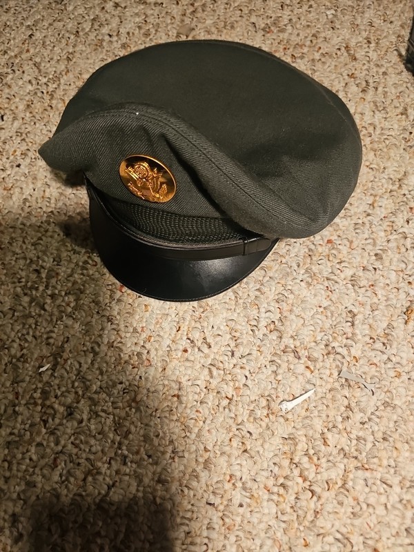 US Army Military Dress Cap Hat Size 7 1/8 Gold Emblem