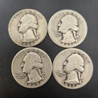 Lot of 4 Washington Silver Quarter Various Dates 1934 1937 1939