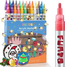 Funto Acrylic Paint Pens for Rock Painting, Fabric, Wood, Canvas, Metal, Ceramic