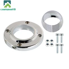 2PCS Chrome Steering Column Floor Mount For 2" Columns Swivel SBC BBC 350