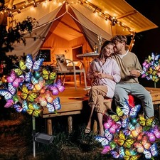 Butterfly Solar Yard Lights Outdoor Solar Lights Garden Landscape Path Patio Dec