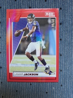2024 Panini Zenith Red Zone Red #7 Lamar Jackson /50 Baltimore Ravens