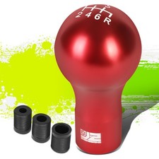 J2 44mm X82mm 6-speed Mt Spherical Teardrop Shape Shift Knob W Adapters Red