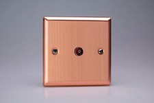 Coaxial Socket Copper TV Co-Axial Urban Brushed Plain Insert Varilight XY8.BC