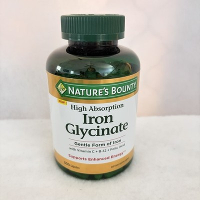 Nature's Bounty Iron Glycinate 300 Count EXP 03/2028