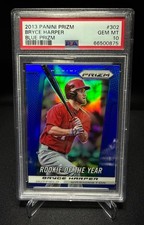 2022 Panini Prizm Baseball - Bryce Harper - Blue Prizm - PSA 10 - Card #302