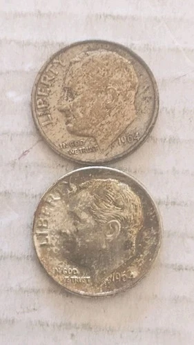 1964 P&D Roosevelt Silver Dime.  F/XF Condition, But You Judge.      708.