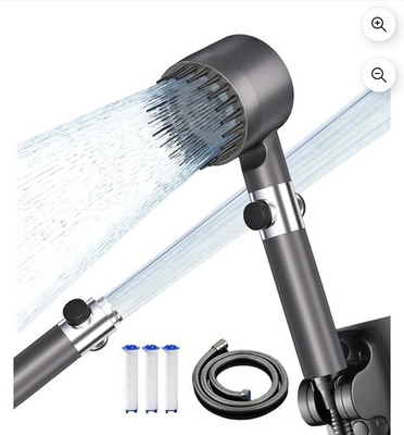 #ad Ion Drops Filtered Shower Head with Handheld High Pressure 4 Spray Mode $19.99