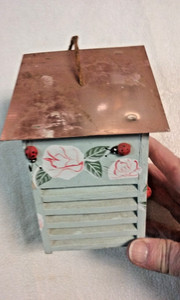 Ladybug Decorative Wood Copper Top Insect House - 6" high, 4.5" wide