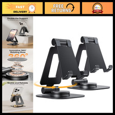 2-Pack 360  Rotating Phone Stand, Adjustable Foldable Holder, Aluminum Desktop D