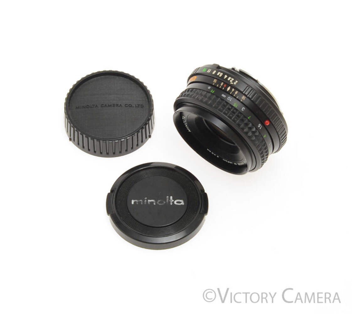 Minolta MD Rokkor-X 45mm f2 Manual Focus Pancake Prime Lens [EXC
