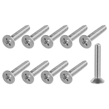 50Pcs M4*20 Flat Head Machine Screw 304 Stainless Steel Phillips Cross Screw