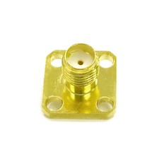 10pcs SMA Female 4-Hole Panel Mount Flange Chassis RF Coax Connector with Sol...
