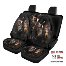 Pattern Car Seat Covers Full Interior Set Vehicle Seat Covers 4 Vintage Horse
