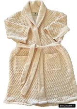 Kashwere Women's Pink Soft Warm Cozy Basket Weave Robe With Two Pockets