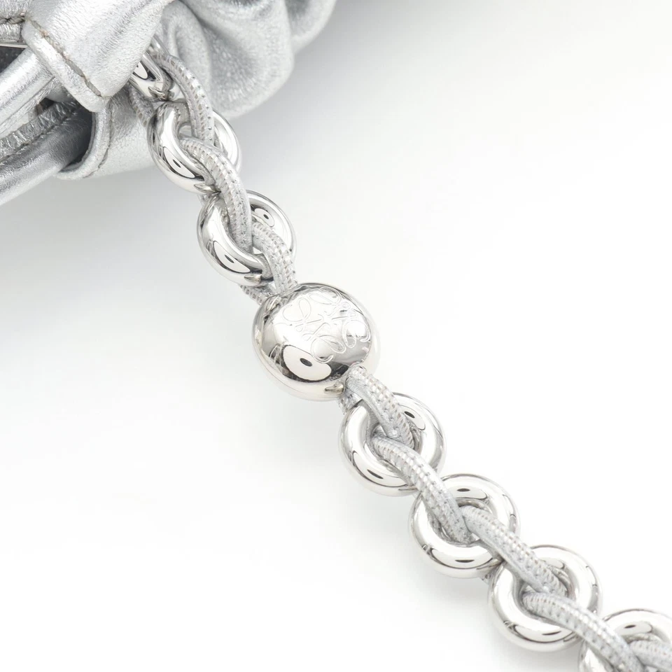 Loewe Flamenco Leather Shoulder Bag Silver - Image 3 of 4