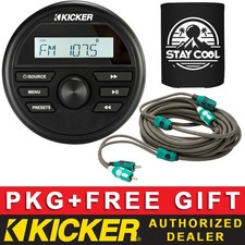 KICKER KMC2 DIGITAL MEDIA RECEIVER BOAT/MARINE AUDIO PACKAGE 2CH RCA CABLE 33FT