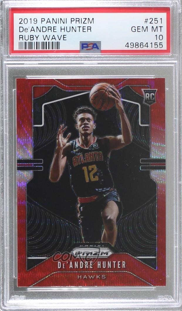 2019-20 Panini Prizm Rookie Ruby Wave De'Andre Hunter #251 PSA 10 GEM MT 7iu