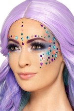 Smiffys Smiffys Make-Up FX, Pastel Jewel Face Gems, Purple