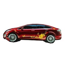 BININBOX Universal 1 Set Car Auto Body Sticker - Butterfly Flower Vine Yellow