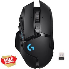 Logitech G502 Lightspeed Wireless Gaming Mouse, Hero 25K, RGB, Black