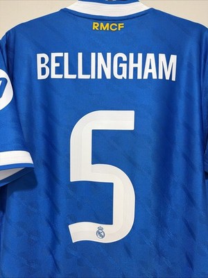 Bellingham #5 Mens LARGE Adidas Real Madrid Third Authentic UCL