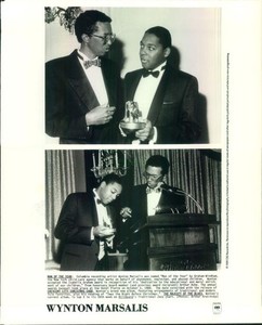 Press Photo: WYNTON MARSALIS & ARTHUR ASHE 8x10 B&W 1989