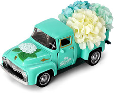 Hydrangeas Metal Truck Decor,with Artificial Hydrangeas Vibrant Pattern,Sprin...
