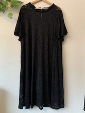 SHEIN Women’s Plus 4XL Lace Short Sleeved Pull Over Shift Sheath Dress Black