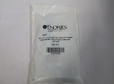 Endries EB706 5/8-11 x 1-1/2 Grade 5 Hex Head Cap Screw, 20 Packs of 8