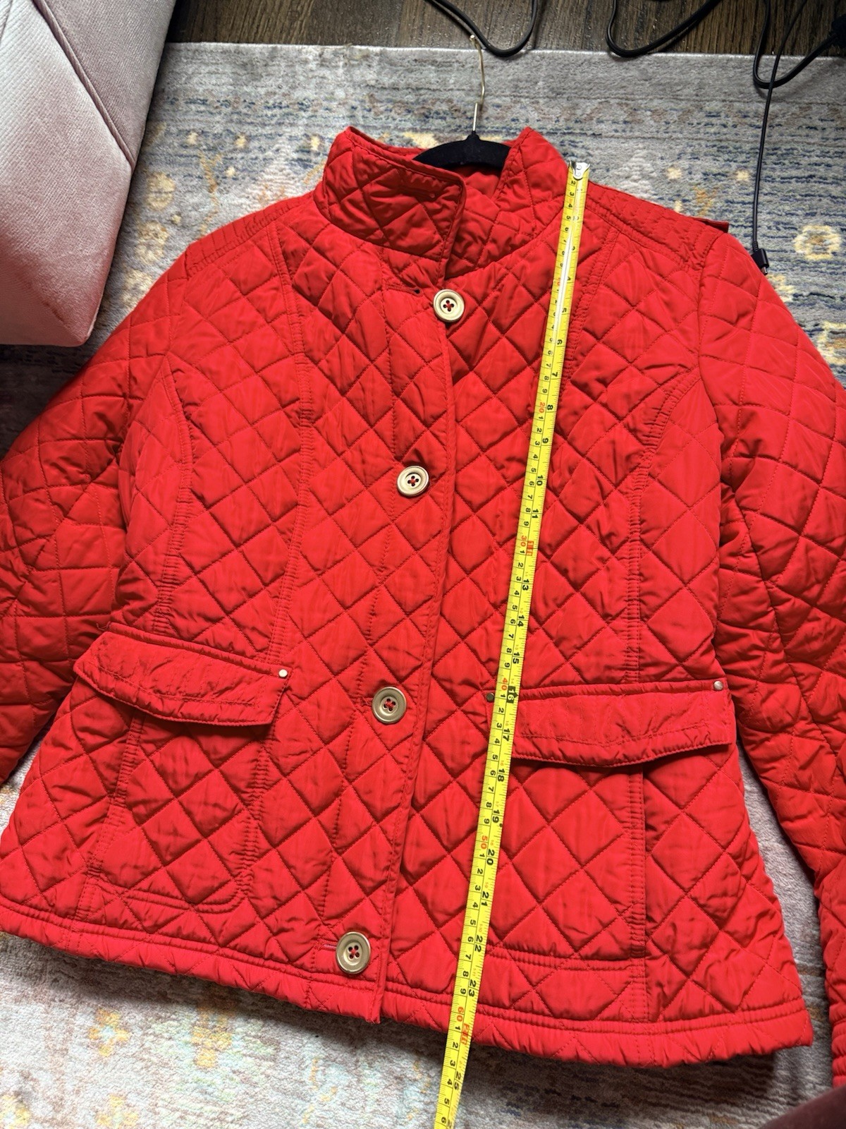Weatherproof Red Quilted Collared Button Jacket w… - image 5
