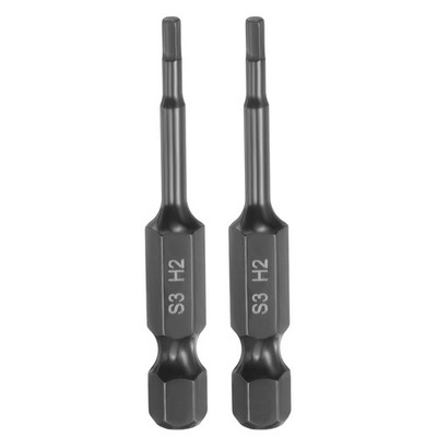 2x Flache Sechskant-Bits H2 Magnet 1/4'' 2'' S3 für Schraubendreher