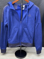 Adidas Climawarm Blue Hoodie XS Full Zip Sweatshirt-Women. Excellent Condition