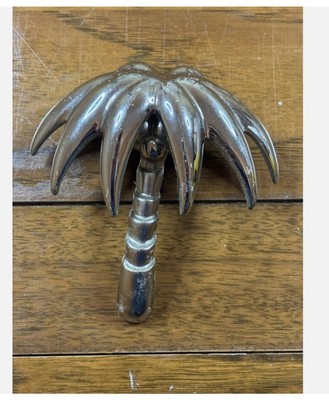 Michael Healy Palm Tree Door Knocker Brass Silver Heavy Beachy Tropical