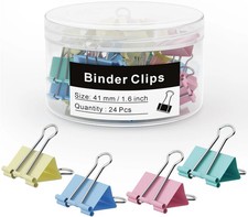 24 Pcs Metal Paper Binder Clips 1.6 Inch Large Office Supplies Heavy Duty Clamps