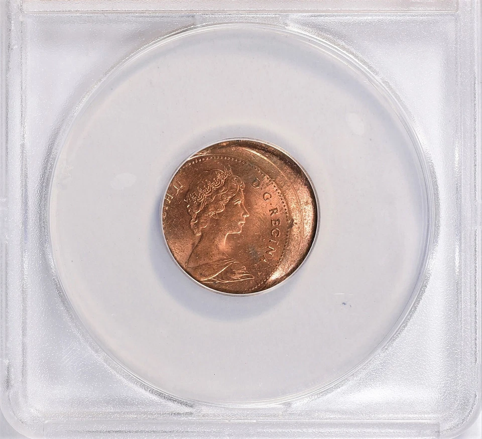 1980 Canada 1 Cent Struck 20% Off Center ANACS MS-62 RB 1c - Image 3 of 4