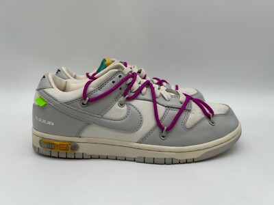 Nike x Off White Dunk Low Lot 45 DM1602-100 Herren Sneaker Grau/Weiß EUR 40,5