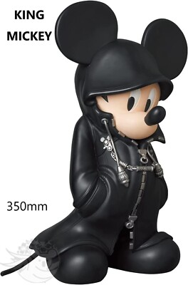 KING MICKEY MOUSE STATUE H350mm Figur schwarz Kunststoff Medicom Spielzeug Di...