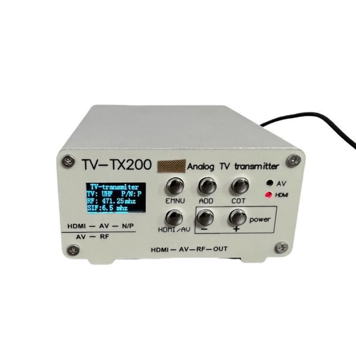 TV-TX200 VHF/UHF Analog TV Transmitter Support HD/AV Input Analog TV-TX200 VHF/UHF Analog TV Transmitter Support HD/AV Input Analog