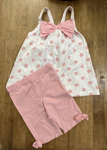 Maggie & Zoe Outfit Set Girls 5 Years White/Pink Top & Capri Legging - Picture 2 of 11