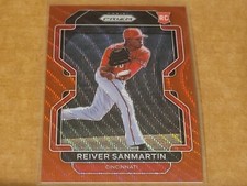 2022 Panini Prizm #160 Reiver Sanmartin RC Red Wave SP #/99 Cincinnati Reds Nmmt