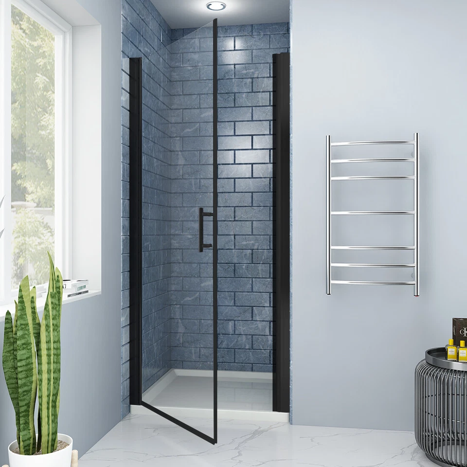 Sunny Shower 26-36 x 72 дюйма поворотная душевая дверь без рамы 1/4 дюйма прозрачная стеклянная панель - Изображение 3 из 4
