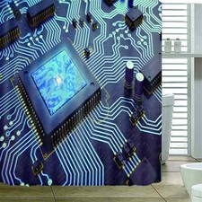Wires Connecting Lines 3D Shower Curtain Waterproof Fabric Bathroom Decoration