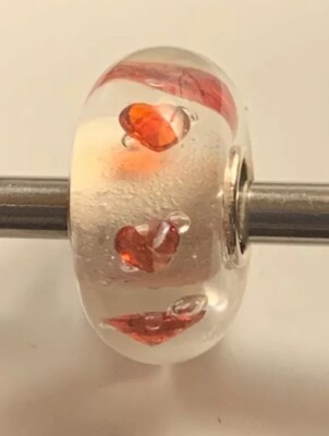 Elfbeads MOTHER HEART MONROE Glass Bead ($36) With Heart Crystals G160324
